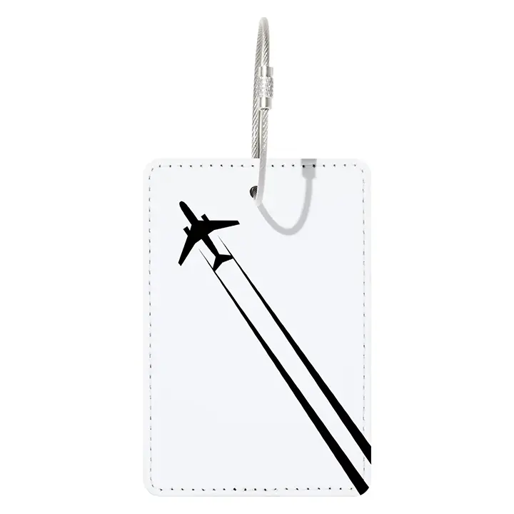 Black On White Contrail Luggage Tag 