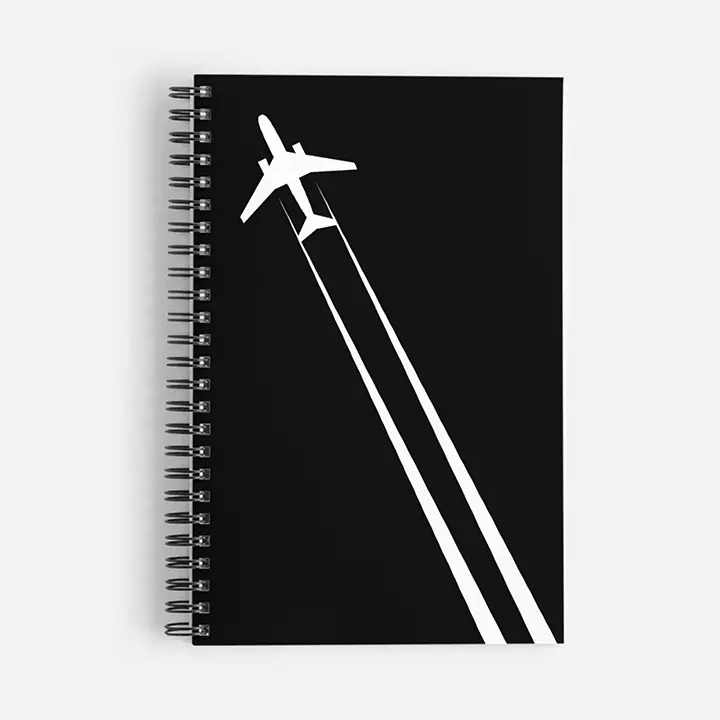 White On Black Contrail Notebook
