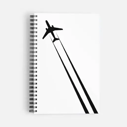 Black On White Contrail Notebook