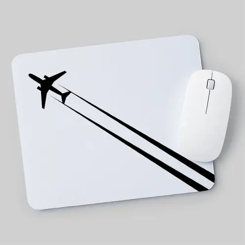 Black On White Contrail Mouse Pad